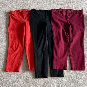 Old Navy Red, Black, and Burgundy Pants Trio
